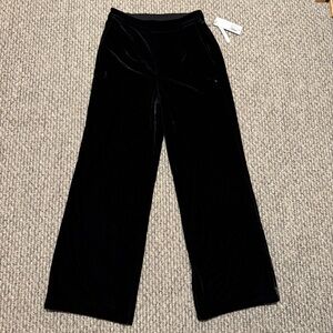 Soft Surroundings ARIA VELVET WIDE LEG PANTS BLACK